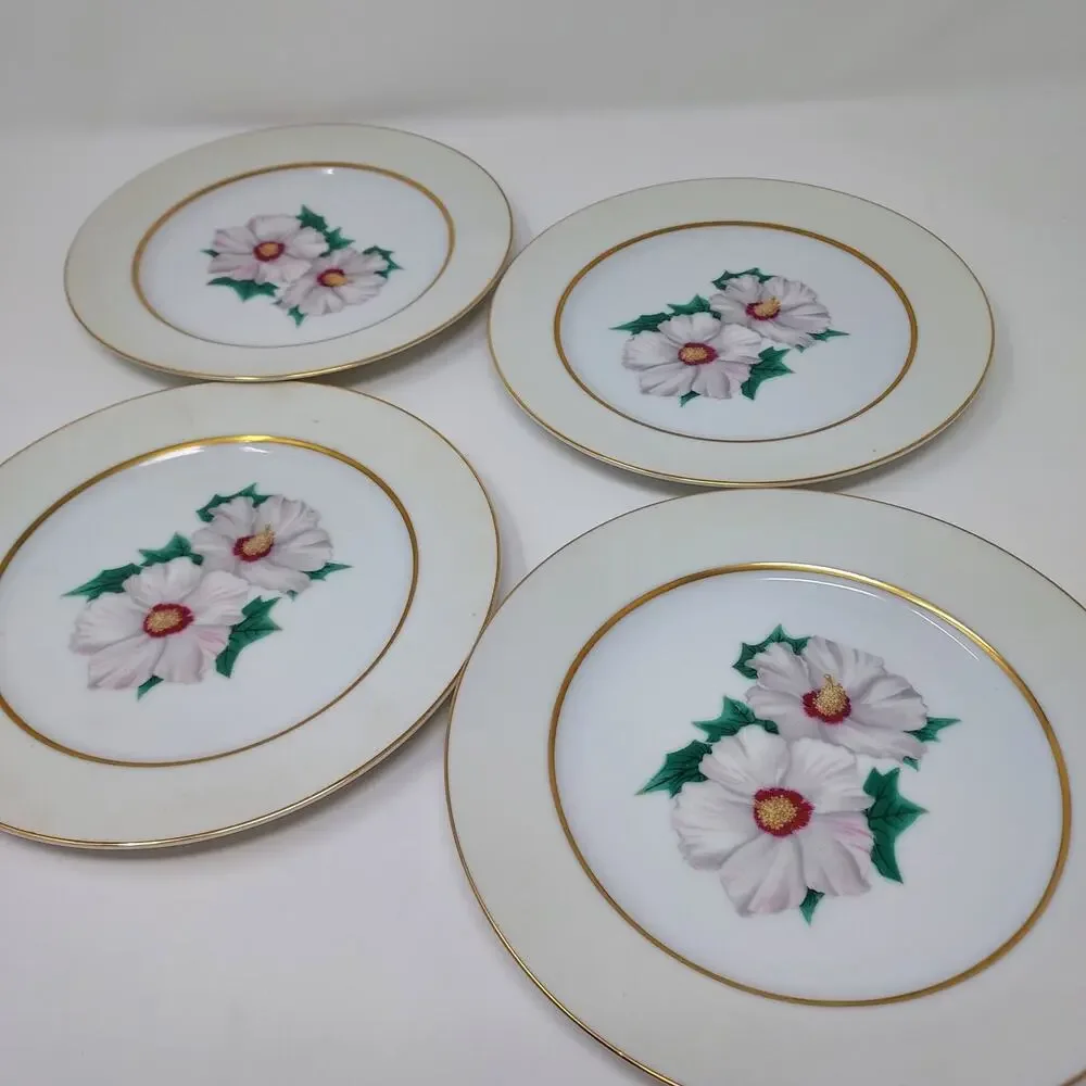 Kent Tropical Pattern Set of 4 Salad Plates 7.5